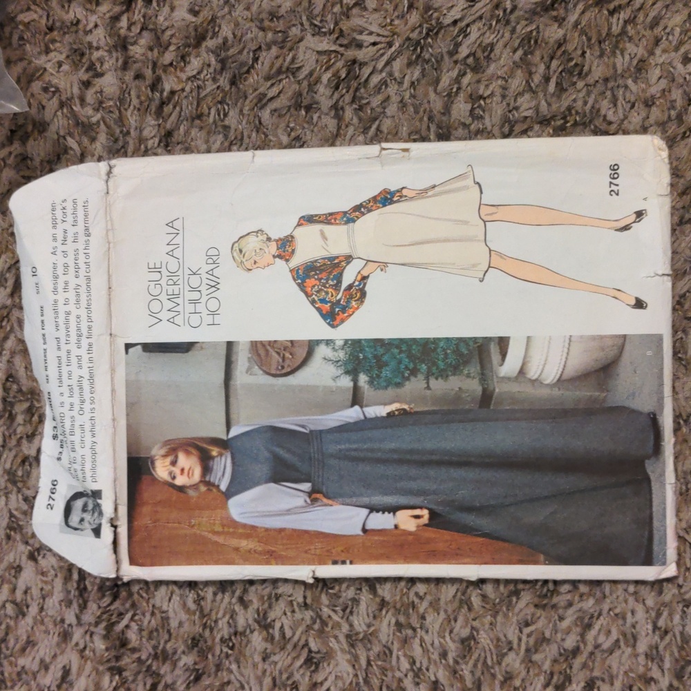 Vintage Vogue Americana Designer Sewing Pattern Chuck Howard Size 10 FF V2766